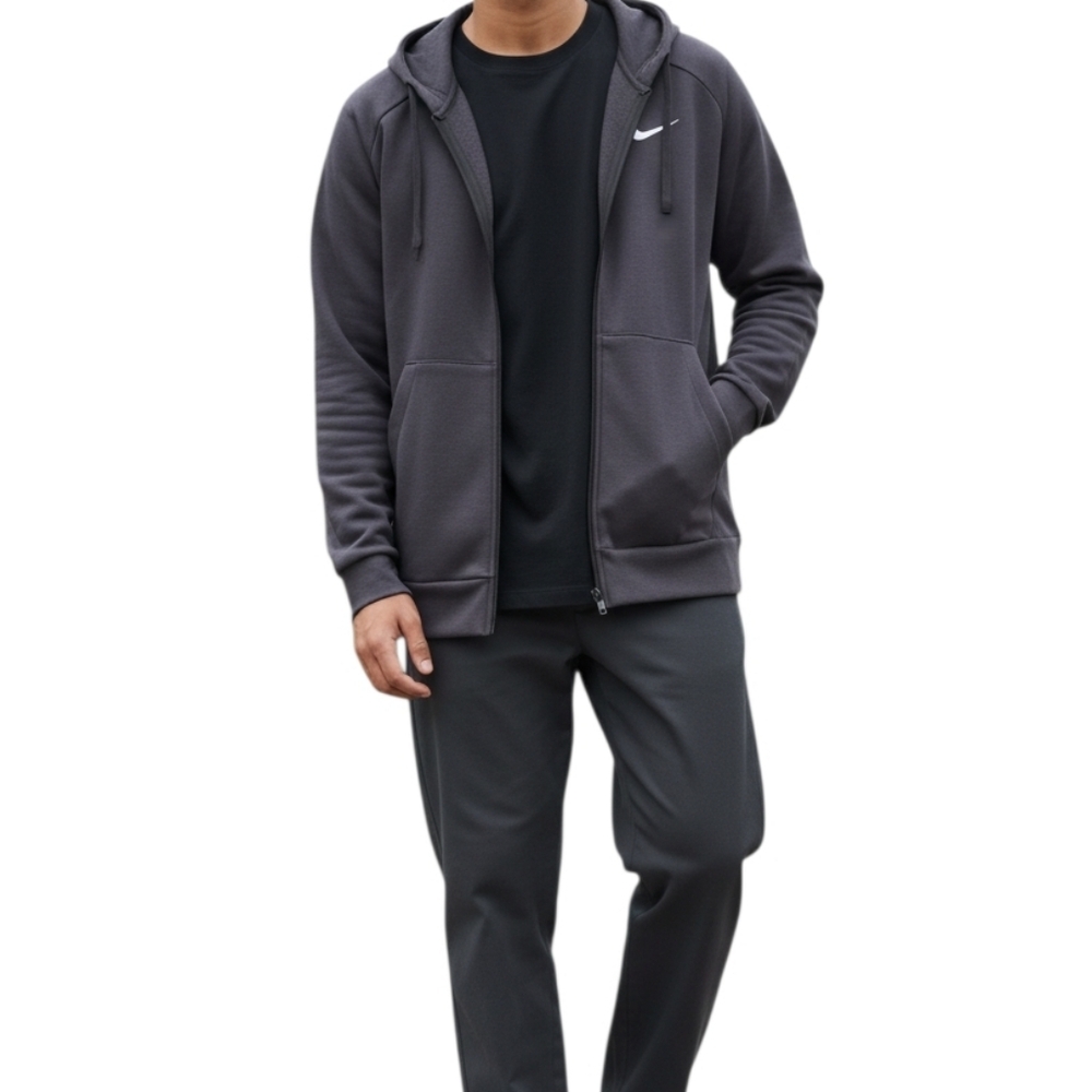Nike Men's Navy Blue Full-Zip Hoodie Jacket